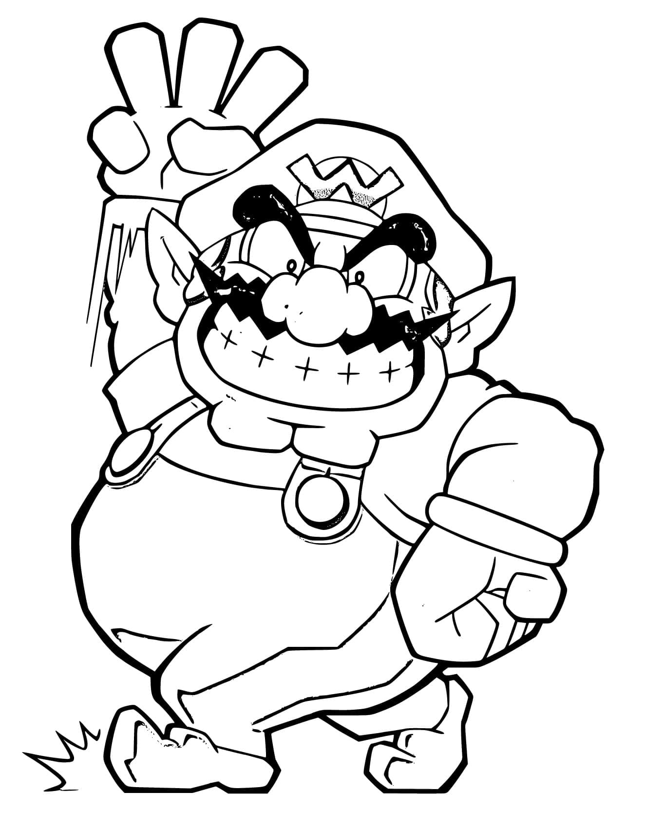 Desenho De Wario Para crianças De 1 Ano Para Colorir