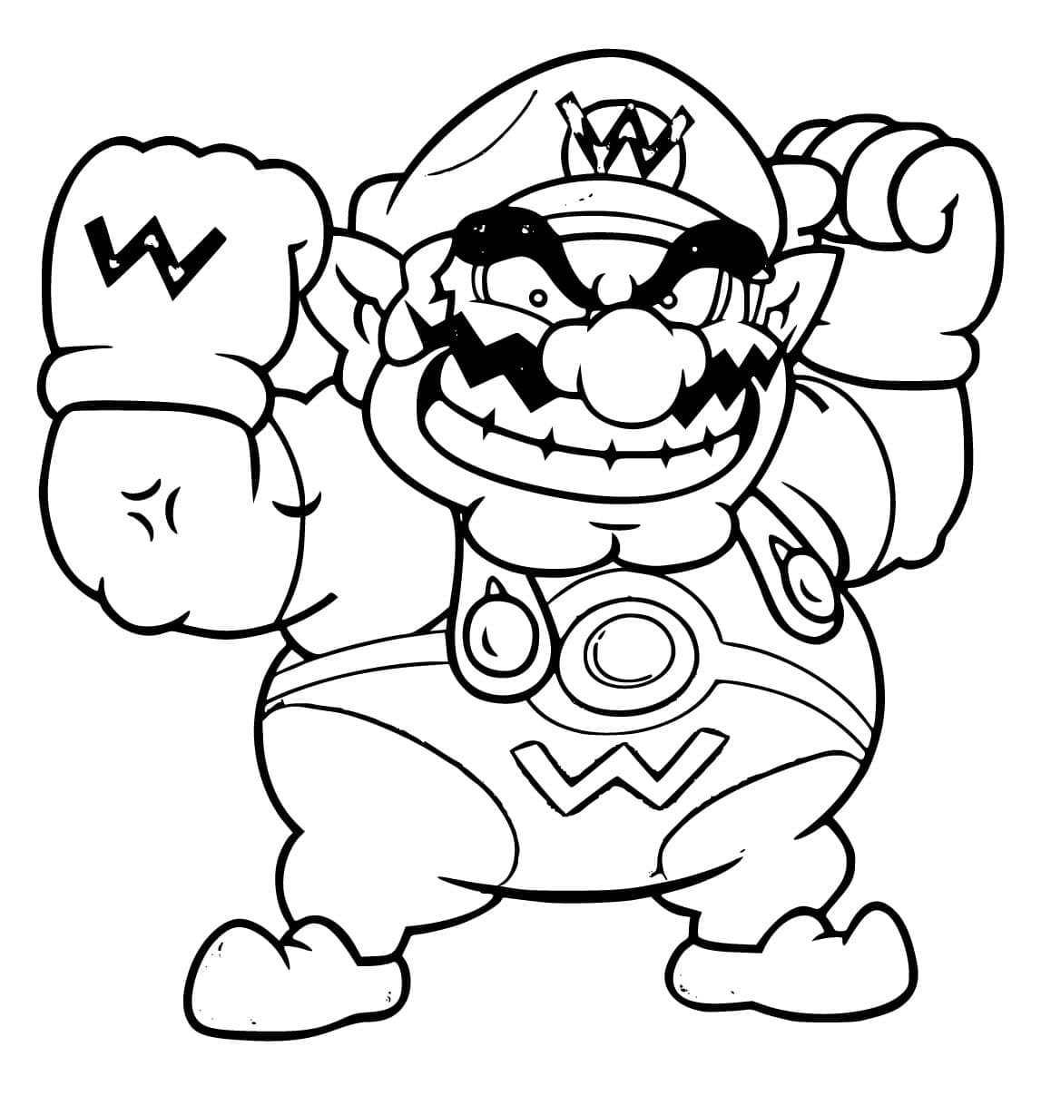 Desenho De Wario Para crianças De 3 Ano Para Colorir