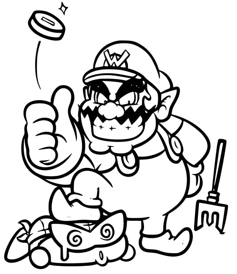 Desenho De Wario Para crianças De 5 Ano Para Colorir