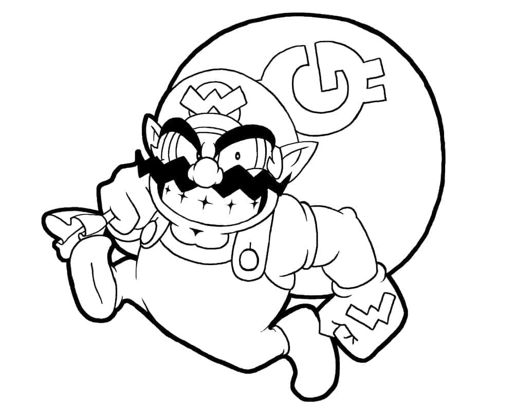 Desenho De Wario Para crianças Para Colorir