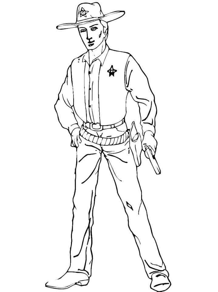Desenho De incrível Xerife Para Colorir