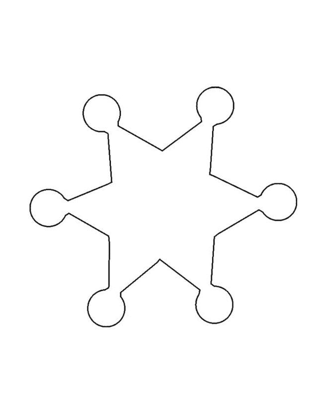 Desenho De Um Distintivo De Xerife Para Colorir