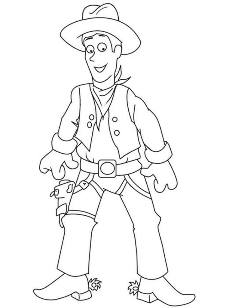 Desenho De Um Jovem Xerife Para Colorir