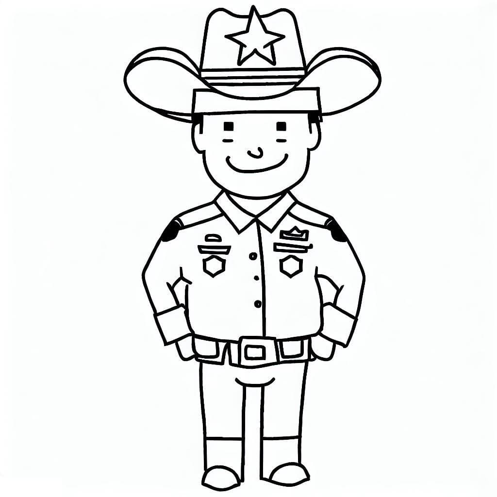 Desenho De Um Xerife Para Colorir