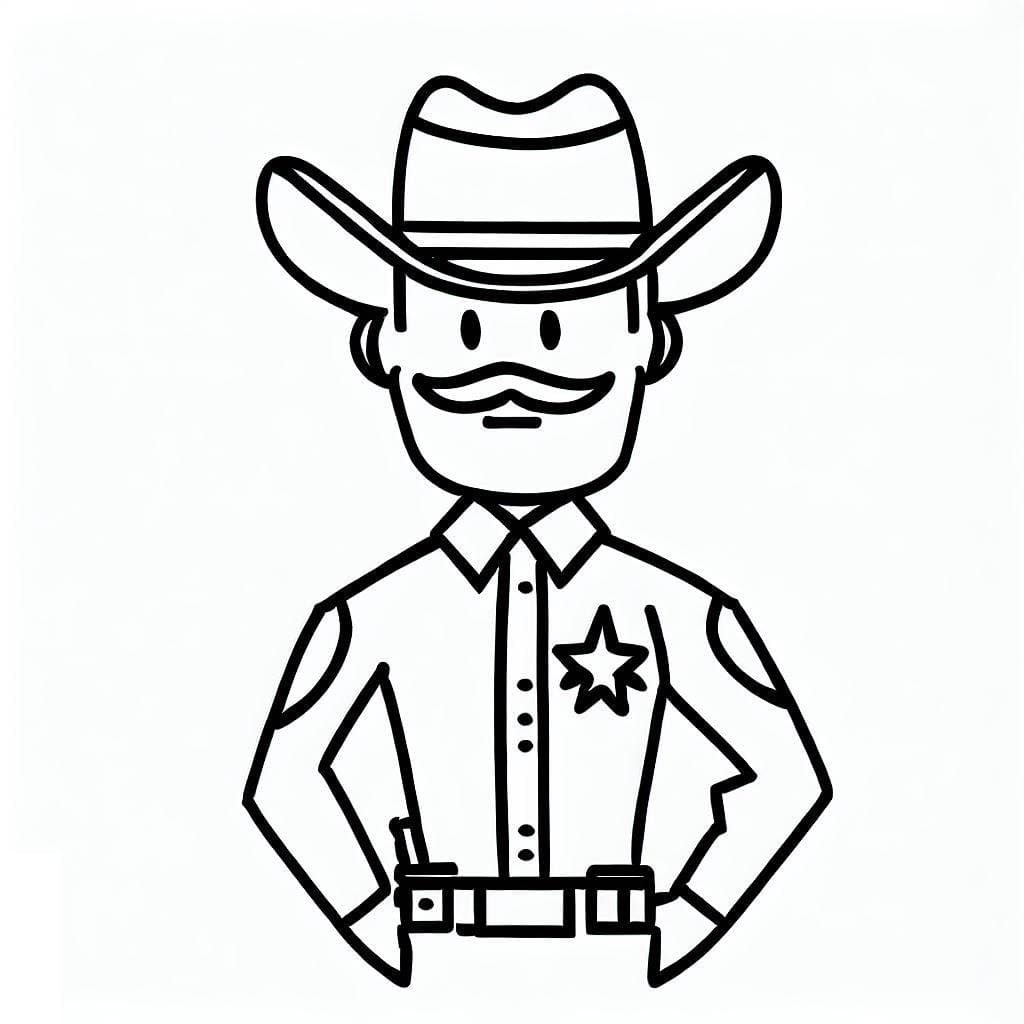 Desenho De Xerife Feliz Para Colorir