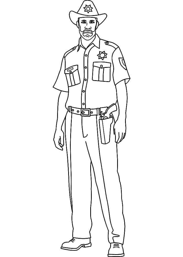 Desenho De Xerife grátis Para Colorir