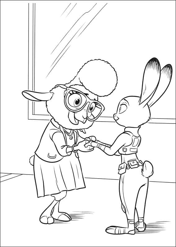 Desenho Bellwether e Judy Para Colorir