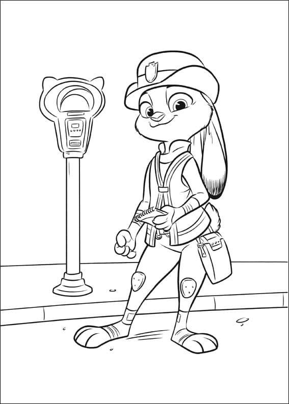 Desenho Judy Hopps Zootopia Para Colorir