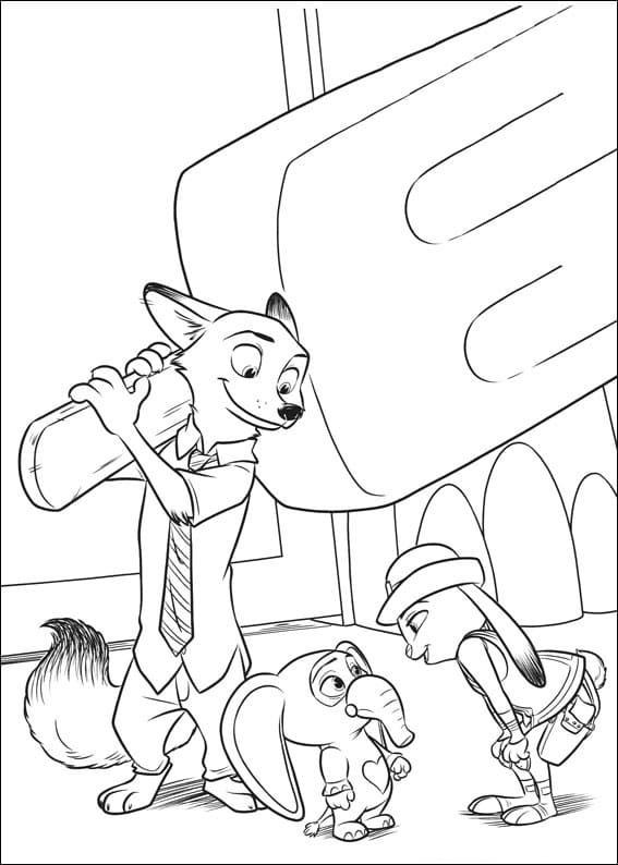 Desenho Pdf De Zootopia 2 Para Colorir